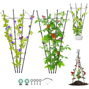 2 Pack Garden Trellis for Climbing Plants, Small Trellis for Potted Plants, Plant Support Obelisk Trellis Garden Trellises for Vines Flowers Stands Plant Climbing Trellis Indoor and Outdoor