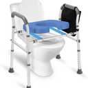 TOCEBE Upgraded Raised Toilet Seat With Handles, 500lbs Capacity 4 Reinforced Bars Toilet Seat Risers For Seniors, Adjustable Height & Width Toilet Seat Riser Seniors/Handicap/Disabled Fits Any Toilet