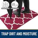 OLANLY Indoor Door Mat, 36x24, Non-Slip Absorbent Resist Dirt Entrance Mat, Washable Low-Profile Inside Floor Doormats for Entryway, Red