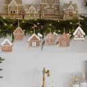 Sosation 24 Pcs Christmas Gingerbread House Ornaments Gingerbread Hanging Decorations Silicone Christmas Ornaments with Ropes for Xmas Tree Winter Crafts
