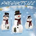 Barydat 3 Pcs Christmas Snowman Wooden Decorations Rustic Snowman Table Centerpieces Block Sign for Xmas Holiday Party Winter Indoor Home Kitchen Office Room Decorations