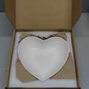 2 pcs Porcelain Big Heart-shaped Bowls White Deep Heart Plates Salad Bowl/Fruit Bowl for Desserts/Pasta/Dinner, 8 inch