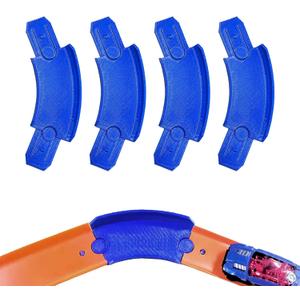 K TOMOTO 45 Degree Banked Turn Compatible with Hot Wheels, Racetrack Connectors Set of 4 for Hotwheels Curved Track Replacement