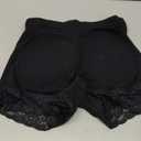 KIWI RATA Womens Seamless Butt Lifter Padded Lace Panties Enhancer Underwear (Large, Black)