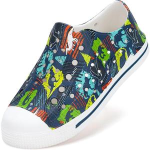 Toddler Sandals for Boys Girls Kids Summer Quick Dry Sneakers Pool Beach Swim Water Shoes for Children (Navy Dinosaur, 5 Toddler)
