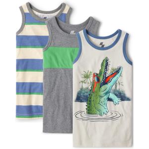 The Children's Place Boys' Assorted Sleeveless Tank Tops (Large, Gator 
3-Pack)