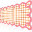 ARTSO Orange Desk Pad for Keyboard and Mouse,Cute XXL Large Mouse Pad with Pink Side,35.4x15.7in Non-Slip Computer Pad Checkered Desktop Mat for Work Game Home Office