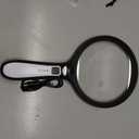 Large Magnifying Glass with Light: 10X 30X 5IN Lighted Handheld Magnifier with 13 LED Lights 3 Modes, 1150mAh Rechargeable Magnifying Lens Gift for Seniors Reading Coins Close Work-Black+White