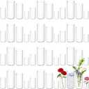 48 Pack Acrylic Cylinder Vases 4,6,8 10 Inch Tall Clear Acrylic Flower Vase Bulk Floating Candle Holders Cylinder Plastic Vases for Centerpiece Table Wedding Home