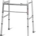 Carex Lightweight Folding Walker for Seniors, Portable Medical Walker with Adjustable Height, 30-37 Inches, Mobility Aid for Adults, Elderly, and Handicapped, Foldable, Stainless Steel Frame (Pack of 1)