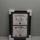 GraduationMall 14x20 Double Diploma Frame, Display 8.5x11 Certificate with Black over Gold Mat,UV Protection Acrylic,Black with Silver Beads