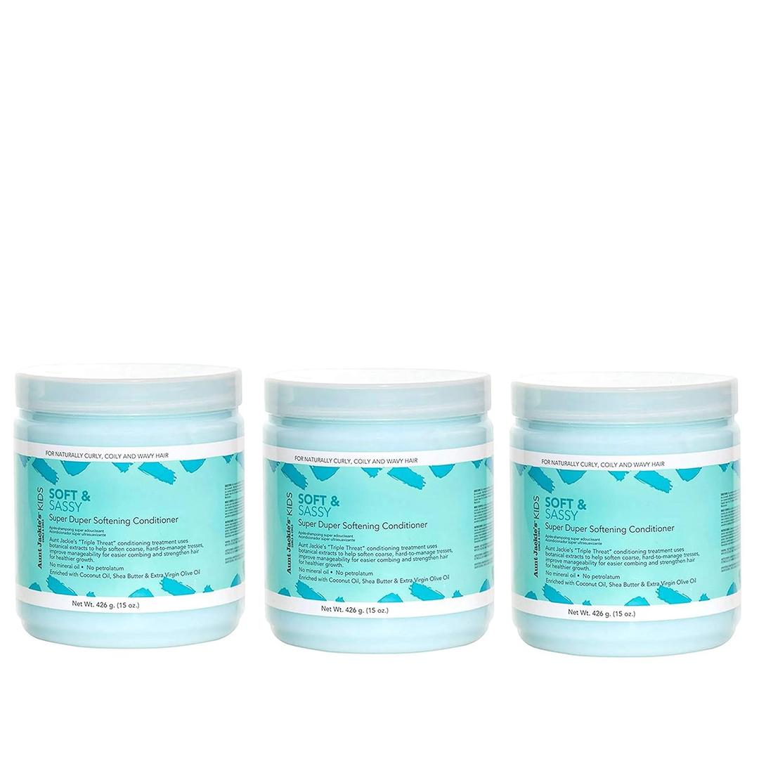Aunt Jackie's Girls Soft and Sassy Super Duper Softening Conditioner, 15 oz (Pack of 3)