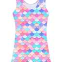 2 x TFJH E Leotard for Girls Gymnastic Practice Outfits Kids Athletic Unitard Tumbling Wear Pink Scale 110