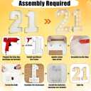4ft Light Up Numbers 21 Large Numbers with Lights Bulbs White Marquee Frame for Her Him 21st Birthday Party Decorations Pre-Cut Mosaic Cardboard Giant Cut-Out Thick Foam Board Sign Anniversary