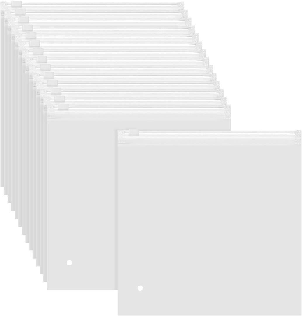 PATIKIL Frosted Zipper Bags, 50 Pack 8 x 6 Inch Resealable EVA Clothes Packaging Bag with Slider Closure and Vent Hole for Small Business T-shirt Packaging Organizing Shipping, Clear