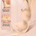 Vertvie Jelly Bras for Women Plus Size Minimizer Soft Wireless Push Up Bra Full Supportive Older Lift Back Coverage Bralette (Beige)