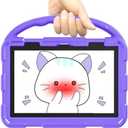 Fire HD 8 Tablet Case for Kids(2024/ 2022/ 2020 Release, 12th/ 10th Generation), Incompatible with iPad Samsung, Shock Proof Friendly, 360 Rotating Grip Stand, Portable Handle Kid-Proof Case (Purple)