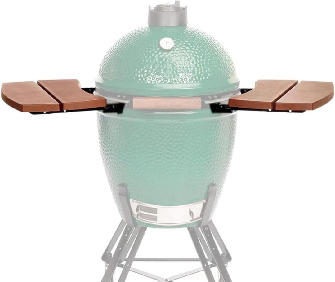 Side Shelves Compatible with Large Big Green Egg,HDPE Outdoor Storage Side Table with 2 Slats Folding Side Shelves Big Green Egg Accessories Replacement Parts Grill