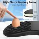 Ergonomic Mouse Pad with Wrist Support & Massage Design  Memory Foam Cushion, Non-Slip PU Base  Carpal Tunnel Pain Relief for Wireless Mouse & Desk Use  12x8 Inch (Black)