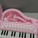 Love&Mini Pink Piano Toys for 1+Years Old Girls First Birthday Gifts Toddler Piano Music Toy Instruments with 24 Keys and Microphone