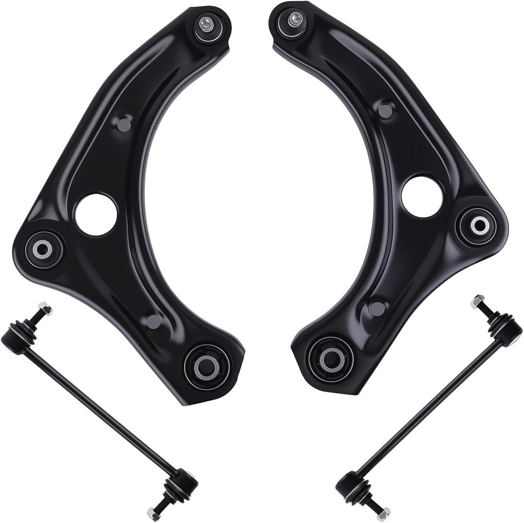 maXpeedingrods 4Pcs Front Lower Control Arm Kit for Nissan Versa 2012-2019 | for Nissan Versa Note 2014-2019, Nissan Micra 2015-2019, K621577 K621576 Lower Control Arm with Ball Joints, Sway Bar Links