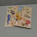 Wooden Peg Puzzles for Toddlers 1-3, 2 Pcs Montessori Puzzles, Animal & Sea Themes Puzzles, Great Preschool Educational Learning Gifts for Girls and Boys