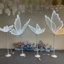 Wedding Butterfly Floor lamp LED Romantic Elegant Decoration Party Atmosphere Props (Diameter 80cm, White)