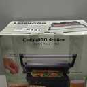 Chefman Panini Press Grill and Gourmet Sandwich Maker NonStick Coated Plates, Opens 180 Degrees to Fit Any Type or Size of Food, Stainless Steel Surface and Removable Drip Tray, 4 Slice, Black