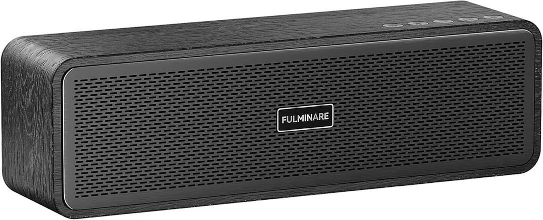 FULMINARE Portable Bluetooth Speaker for Home, Wooden Housing, 50W Deep Bass Stereo Sound, Bluetooth 5.3, 30H Playtime, 4-in-1 Playback, IPX5 Waterproof for Indoor & Outdoor Use