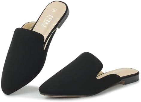 MUSSHOE Mules for Women Flats Comfortable Pointed Toe Women Mules 8.5