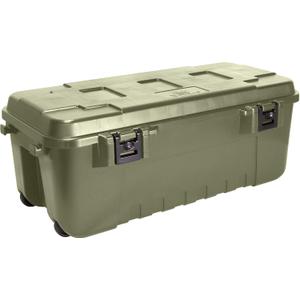 Plano Storage Trunk with Wheels, Green, 108-Quart, Lockable Storage Box, Rolling Airline Approved Sportsman Trunk, Hunting Gear and Ammunition Bin, Heavy-Duty Containers for Camping (Olive Drab)