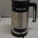 AROMASTER Milk Frother, 4 IN 1 Electric Milk Frother and Steamer for Coffee, Lattes, Cappuccinos, Automatic Hot Dense/Airy Foam & Cold Foam Maker, Perfect for Home, Kitchen, Office Use (Lunar Silver)