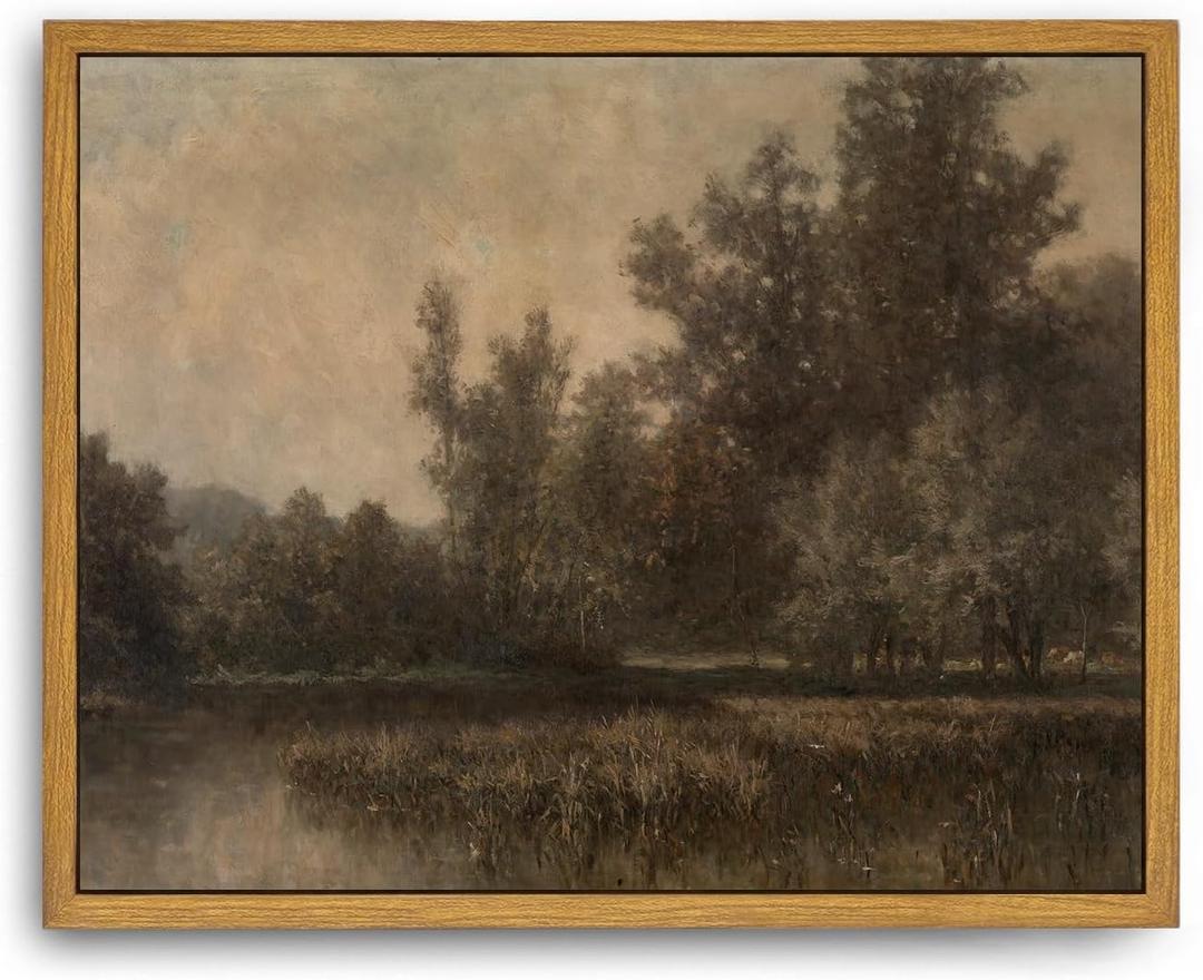 Roslynity Framed Canvas Wall Art Vintage Print Oil Paintings Moody Lake Landscape Nature Swamp Dark Scenery Rustic Retro Aesthetic Artwork for Home Living Room Bathroom Wall Decor (8"x10") Roslynity Framed Canvas Wall Art Vintage Print Oil Paintings Moody Lake Landscape Nature Swamp Dark Scenery Rustic Retro Aesthetic Artwork for Home Living Room Bathroom Wall Decor (8"x10")