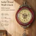 Vintage Wall Clocks For Living Room Battery Operated Silent Wood Wall Clock, Single sided13