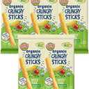 Earth's Best Organic Baby Food, Dissolvable Teething Snack for Babies 6 Months and Older, Garden Veggie Crunchy Sticks, .56 oz Pack (Pack of 5) BB Date 11 FEB 2026