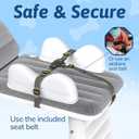 Omzer Inflatable Toddler Airplane Bed: Large Airplane Seat Extender for Kids with Cup Holder & Seat Belt - Portable Baby Travel Bed with Travel Bag & Hand Pump
