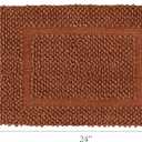 Jean Pierre New York 100% Chenille Cotton Skid Resistant Plush Bath Mat - 17"x24" Bathroom Rug - Burnt Orange