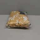 FMFUNCTEX 100% Blackout Floral Curtains for Bedroom, Mustard Yellow Curtain 84 inches Long Blossom Patterned for Living Room, Thermal Insulated Farmhouse Drapes, Grommet Top 2 Panels (White on Yellow)