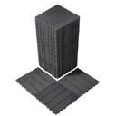 VEVOR 36 sq. ft Plastic Interlocking Deck Tiles, 36 Pack,12"x12" Waterproof Non-Slip Outdoor Flooring All Weather Use, Patio Floor Decking Tiles for Porch Poolside Balcony Backyard, Dark Grey