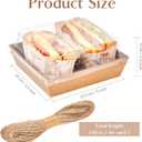 ZORRITA 50 Pack 5 Inch Paper Charcuterie Boxes with Clear Lids, Square To Go Cake Slice Containers Small Kraft Bakery Boxes for Dessert, Cookies, Sandwich, Strawberries (Brown)