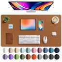 Aothia Faux Leather Desk Mat - Large Mouse Pad, Non-Slip PU Leather Blotter, Waterproof Writing Surface for Office and Home (Brown, 40" x 24")