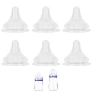 Silicone Nipple for Lansinoh Anti-Colic Baby Bottle, Slow Flow, Size S, 1m+, 6 Count