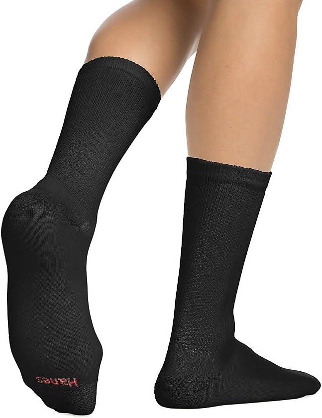 Hanes S Men's Crew Socks 12 Pair Pack, Black 