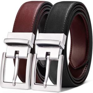 BULLIANT Men's Belt,Reversible Belt Adjustable For Gift Men 1.25-Cut For Fit-2 Sides in 1 Belt (Not 2)