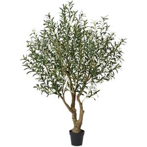 Olive Tree Artificial Indoor 6ft - UV Resistant Large Fake Plants - Realistic Faux Olive Tree in Pot - Tall Artificial Plants Outdoor for Home, Patio, Living Room, Office Decor,VN138 (Green)