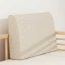 Couch Back Cushions Pillows, Wedge Pillow for Couch & Bed, Back Lumbar Support Pillow, High-Density Foam Backrest Cushion with Linen Cover for Back Pain Relief (28''x19.2''x6'', Light Beige)