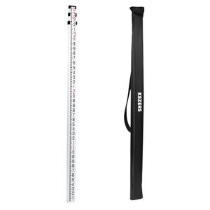 KEZERS 9 FT Dual Sided Aluminum Grade Rod - 8ths, 3 Section 9 Foot, Black