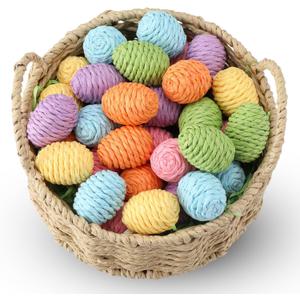 18 Pcs Spring Eggs Colorful Foam Bright Spring Basket Stuffers for Hunt Creative Surprise Egg for Party Favor Decorations, 1.97 x 1.18 Inches (Multicolor)