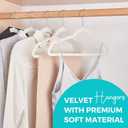 HOUSE DAY Premium Velvet Hangers 100 Pack White, Non-Slip Flocked Felt Hangers, Sturdy Clothes Hanger with 360 Rotatable Hook, Heavy Duty Durable Slim Coat Hanger for Closet Space Saving