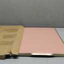 Bulletin Board 23.6 x 17.7 inches, Coral Red Pin Board, Golden Aluminum Framed Fabric Cork Board with 10 Push Pins